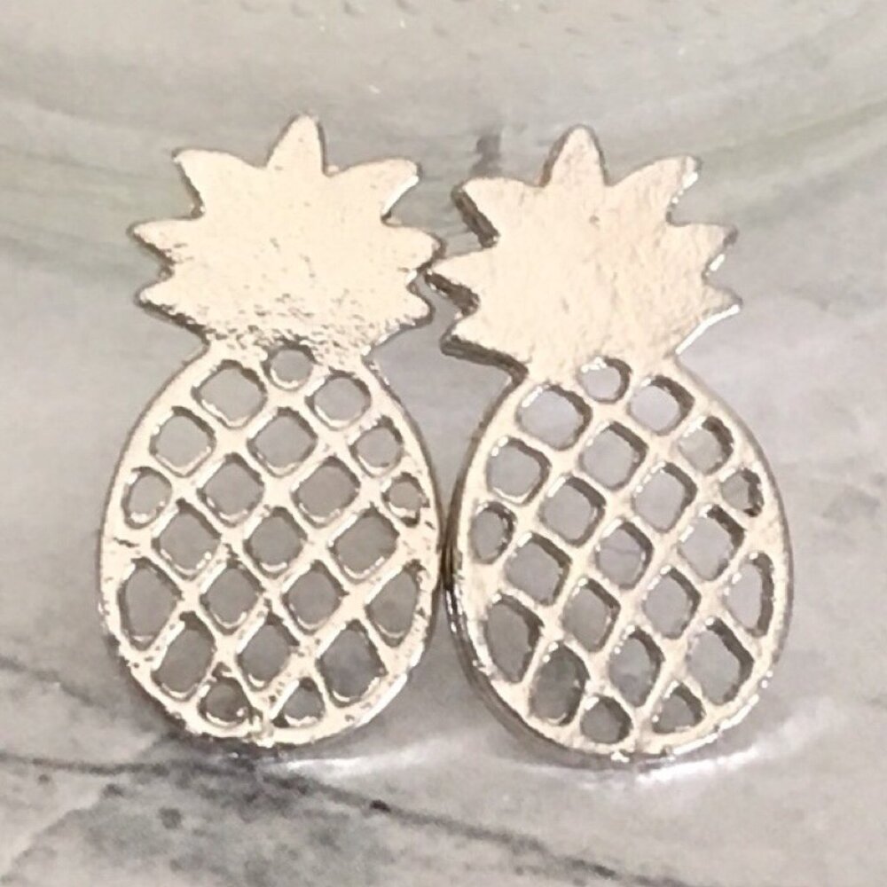 New Geometric Pineapple Earrings - Silver